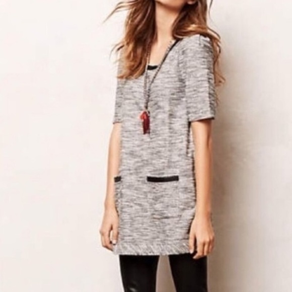 Anthropologie Tops - Anthropologie | Gray Tunic with Black Trim
